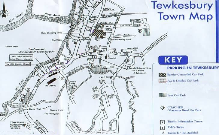 Tewkesbury Town Map